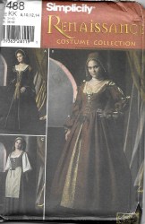 4488 MEDIEVAL COSTUME DRESS BLOUSE VEIL CAP APRON PATTERN 8